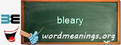 WordMeaning blackboard for bleary